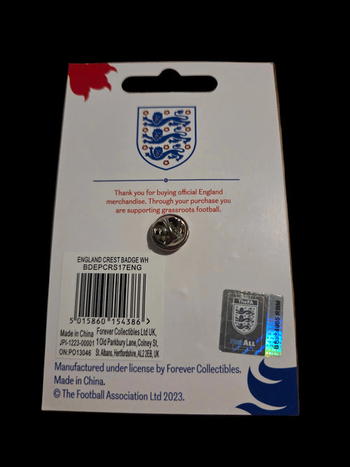 England FA Metal Crest Pin Badge