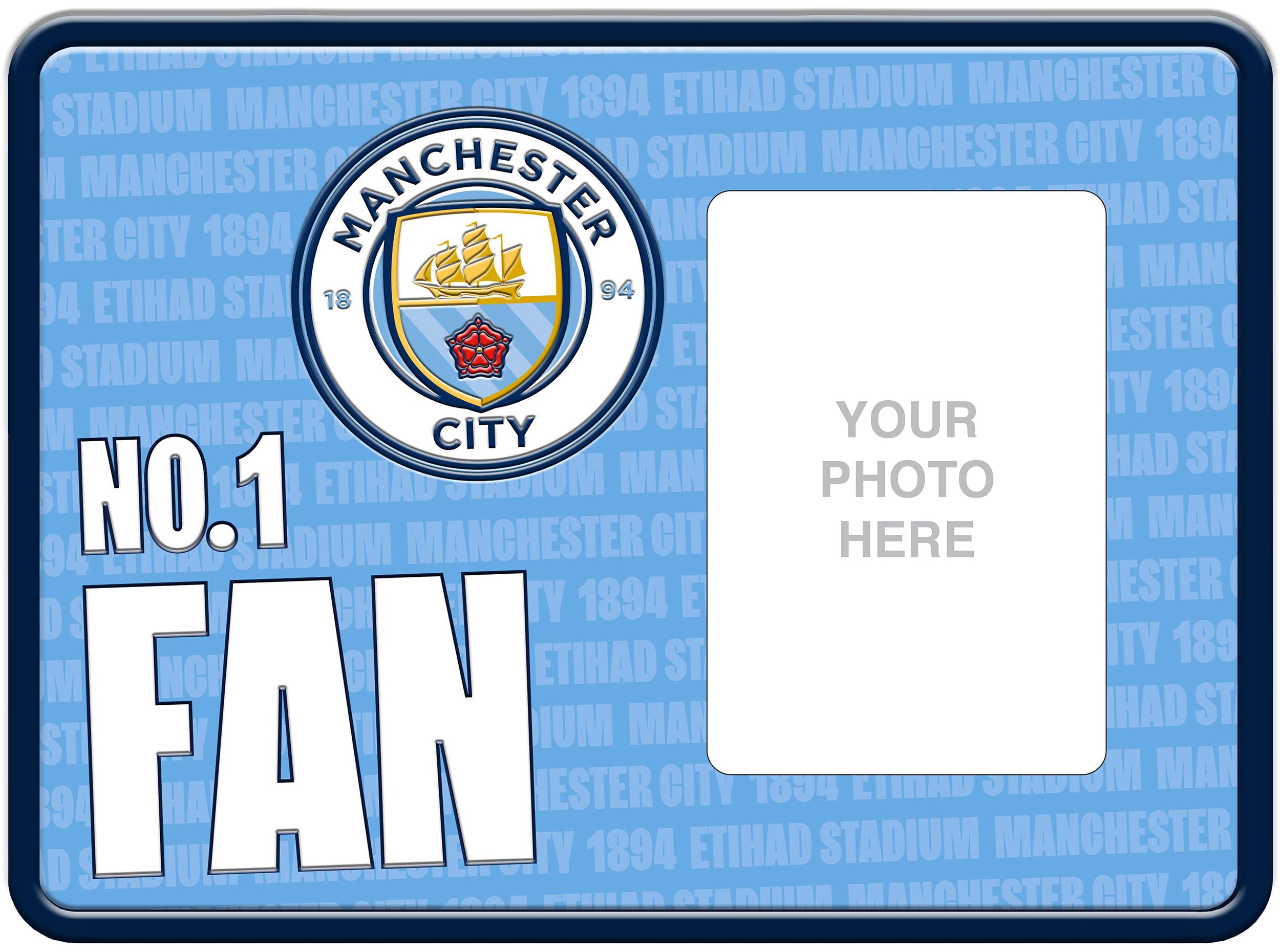 Official Manchester City Metal Embossed Photo Frame