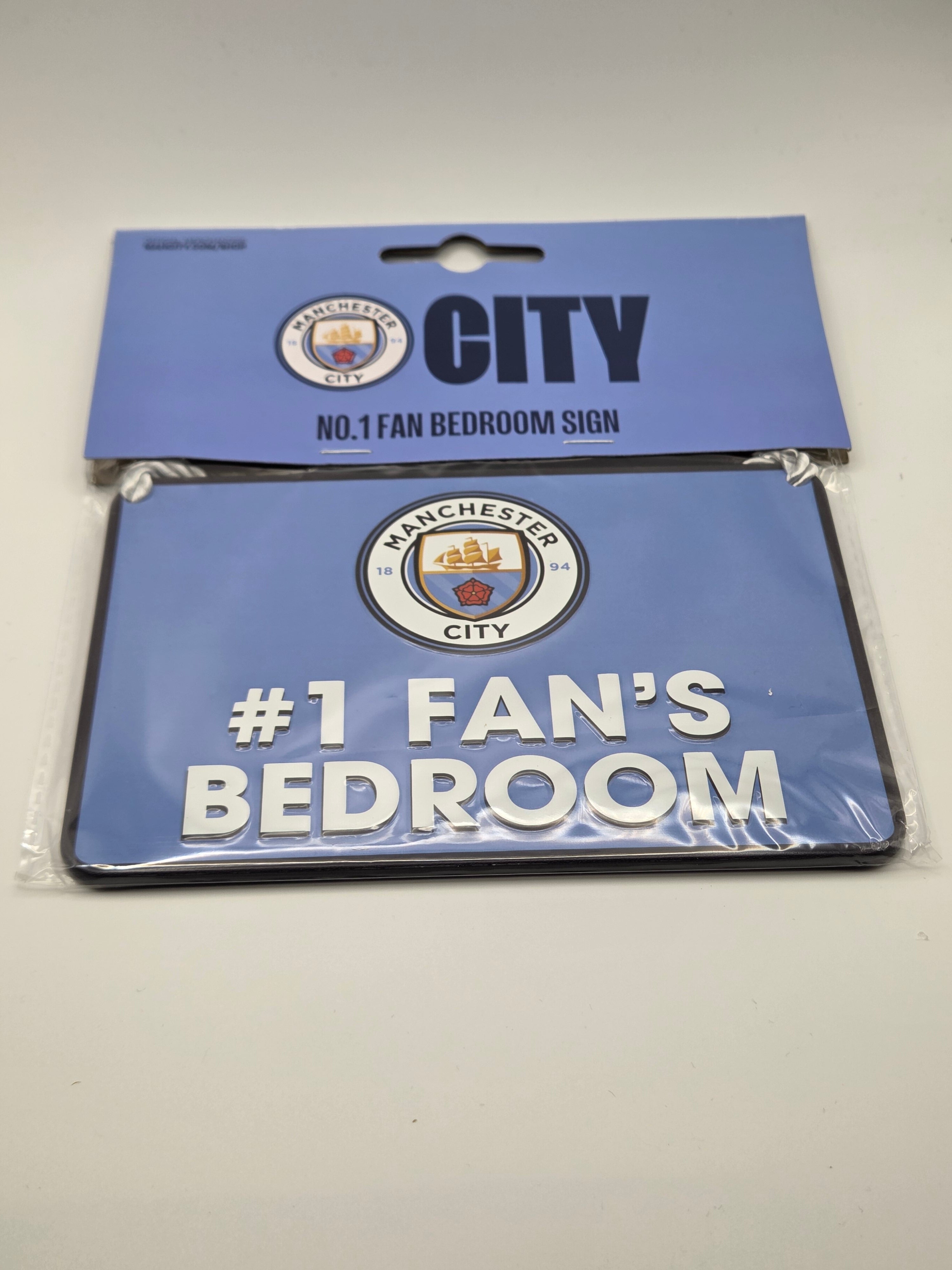 Official Manchester City FC '#1 Fan's Bedroom' Metal Sign