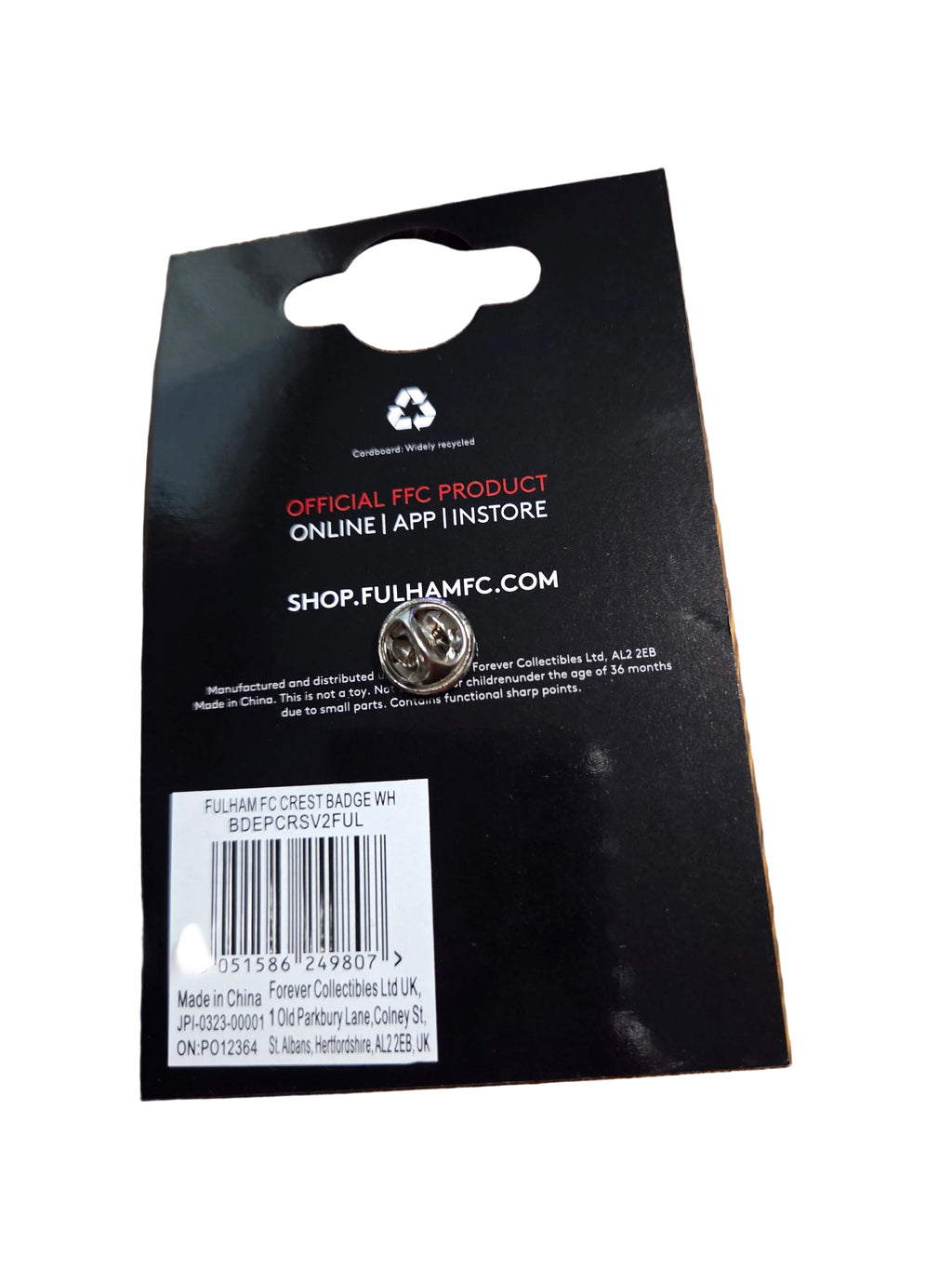 Fulham FC Metal Crest Pin Badge