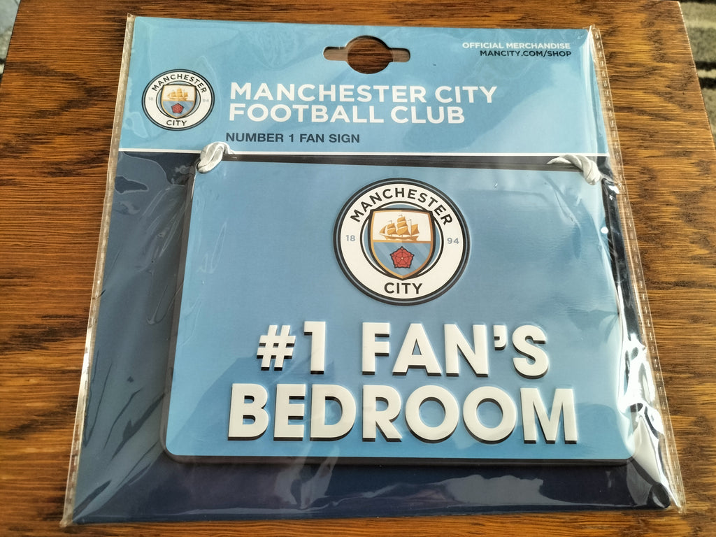 Official Manchester City FC '#1 Fan's Bedroom' Metal Sign