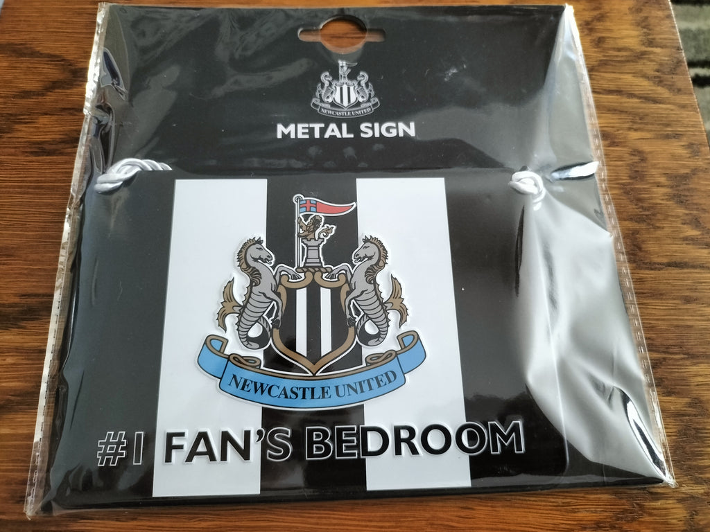 Official Newcastle United FC '#1 Fan's Bedroom' Metal Sign