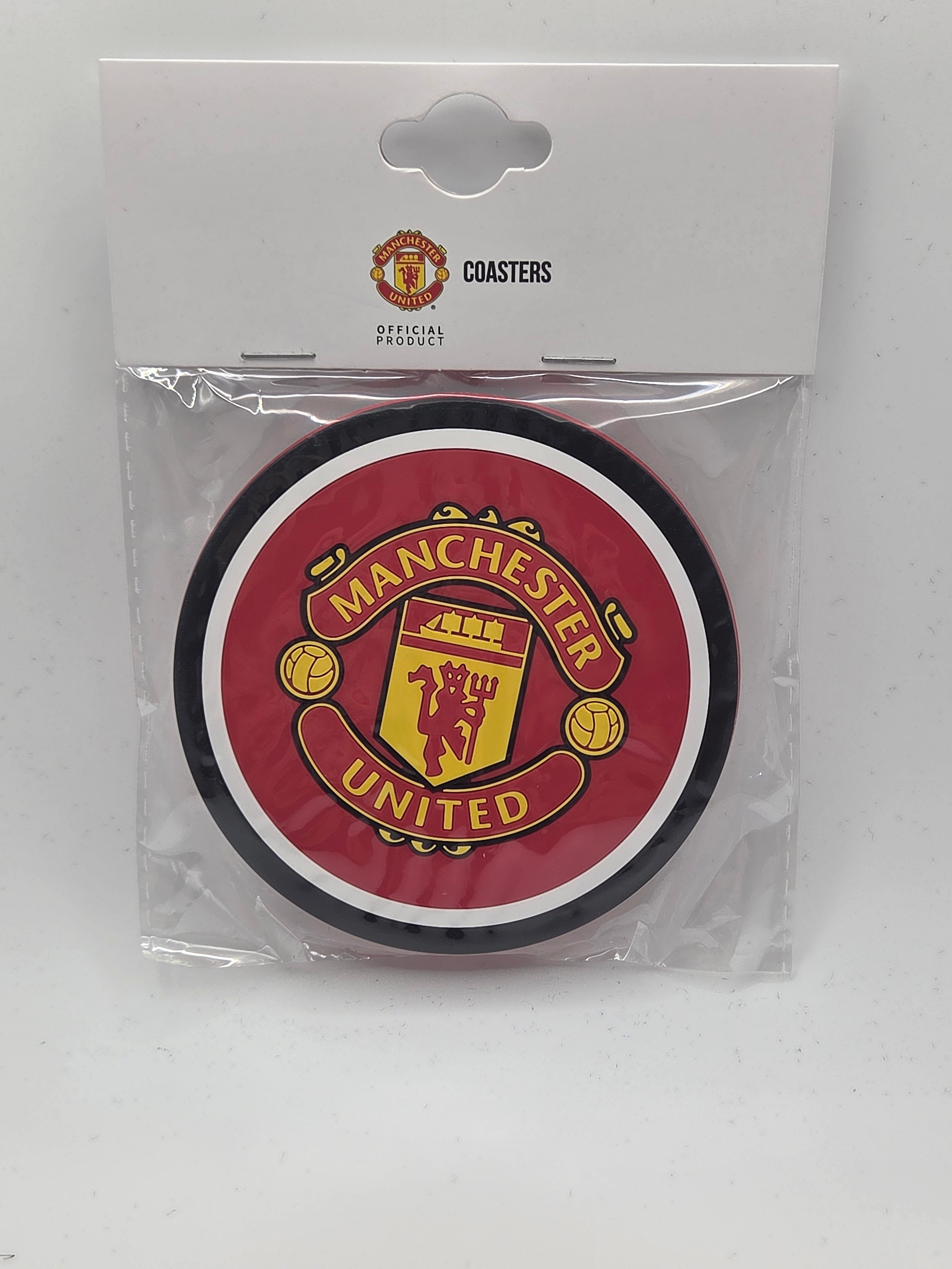 Official Manchester United 2 Pack Rubber Coasters