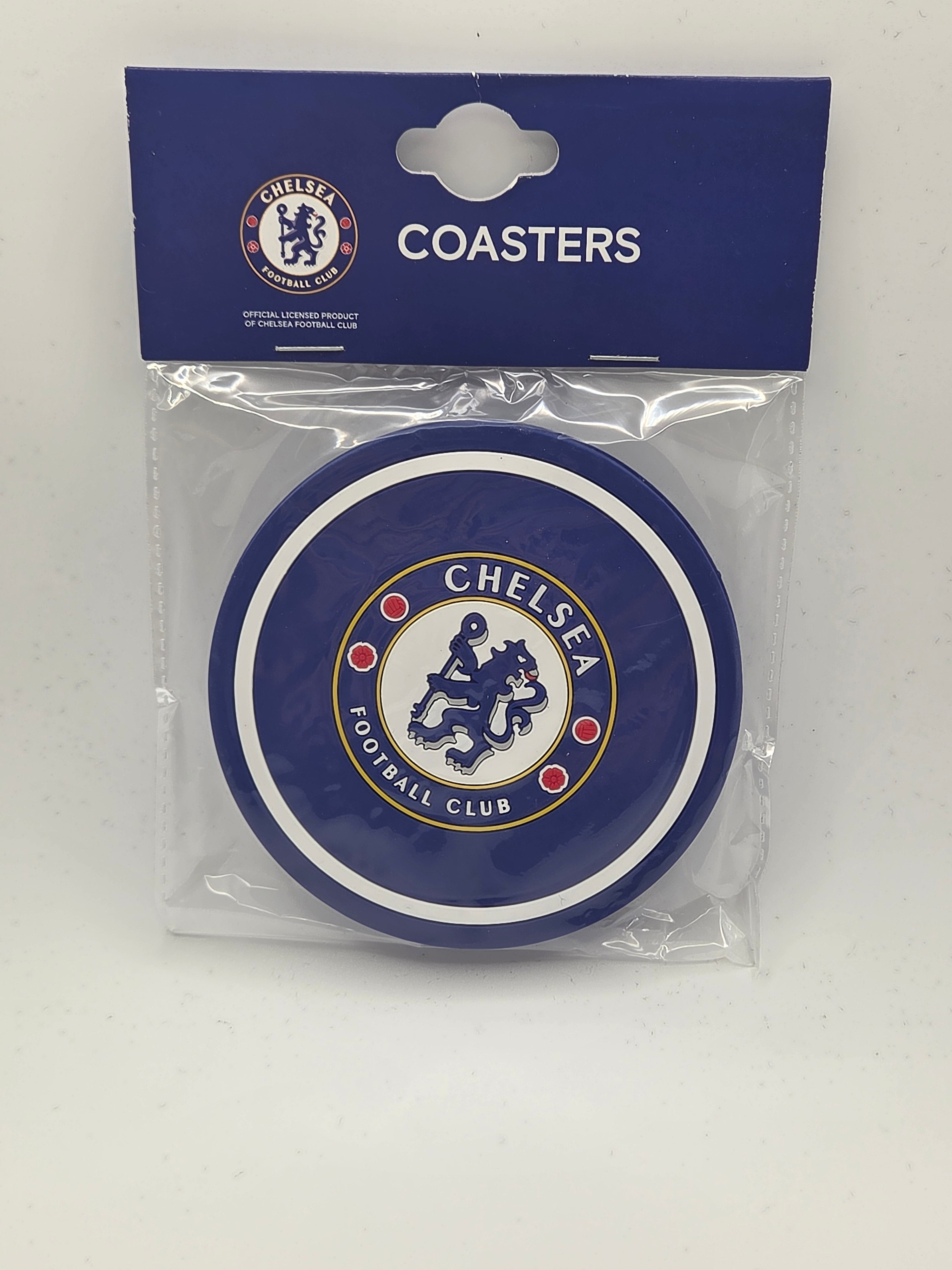 Official Chelsea FC 2 Pack Rubber Coasters.