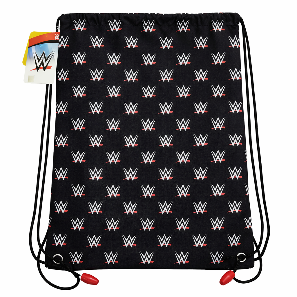 WWE Logo Black Drawstring Bag