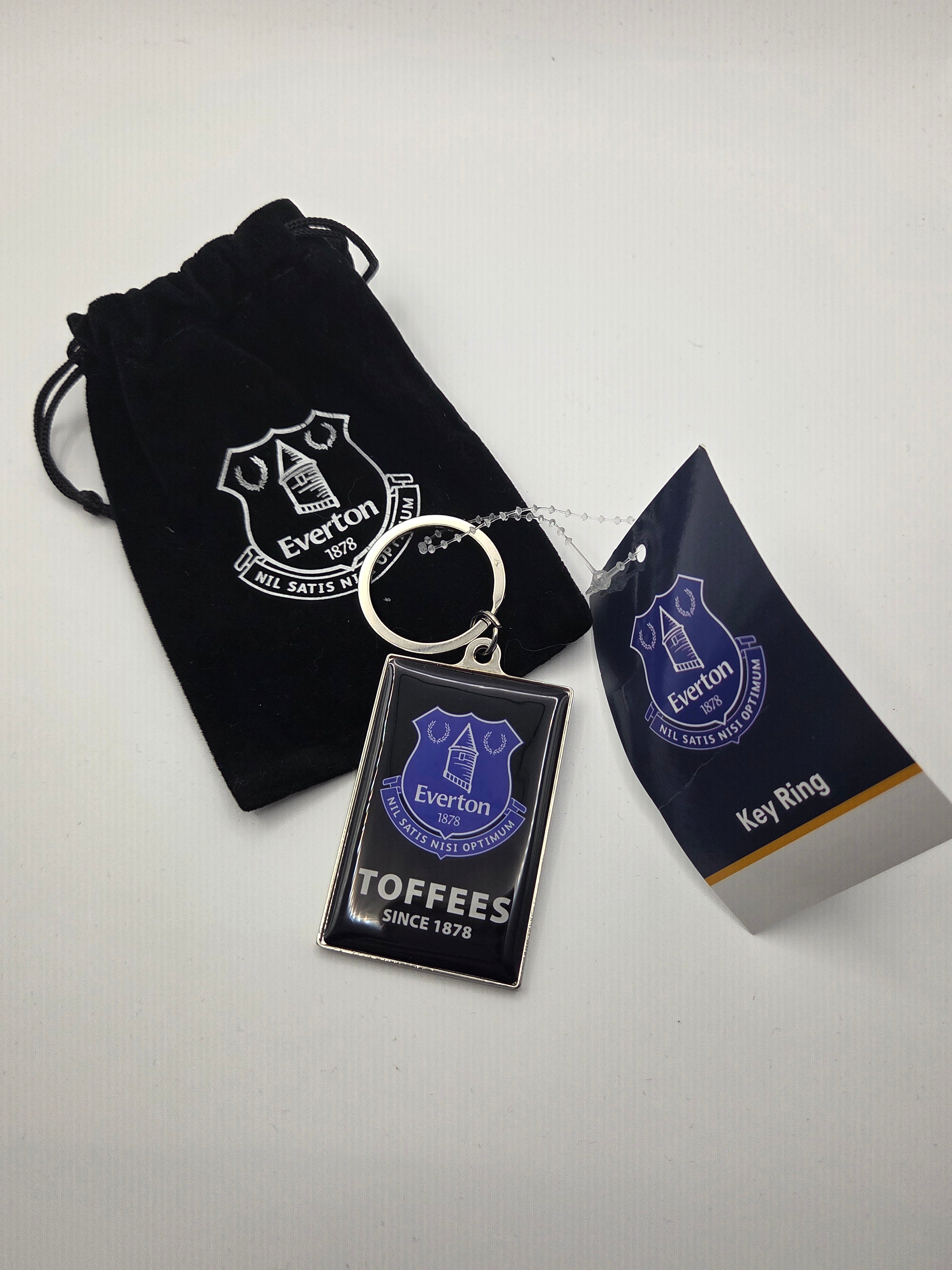 Official Everton FC Metal Keyring with Velvet Bag