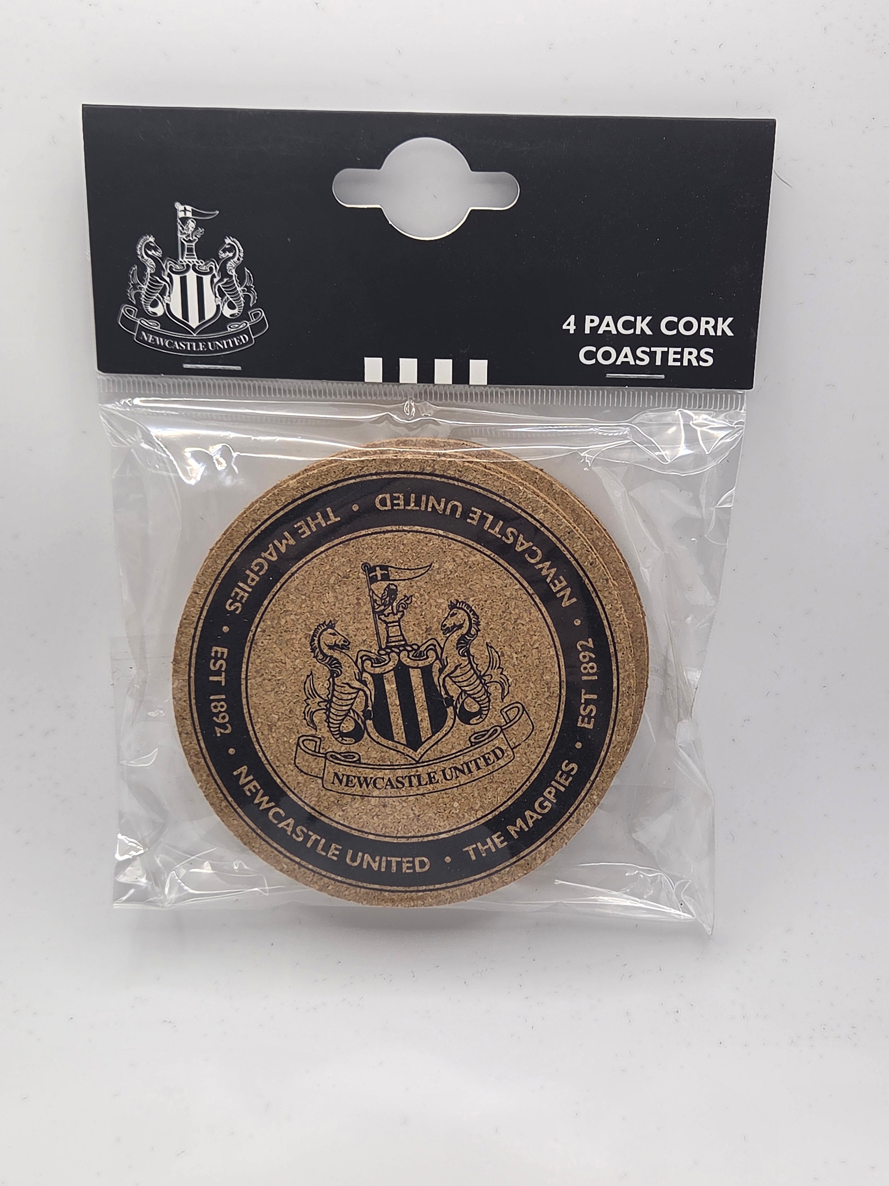 Official Newcastle United 4 Pack Cork Coasters