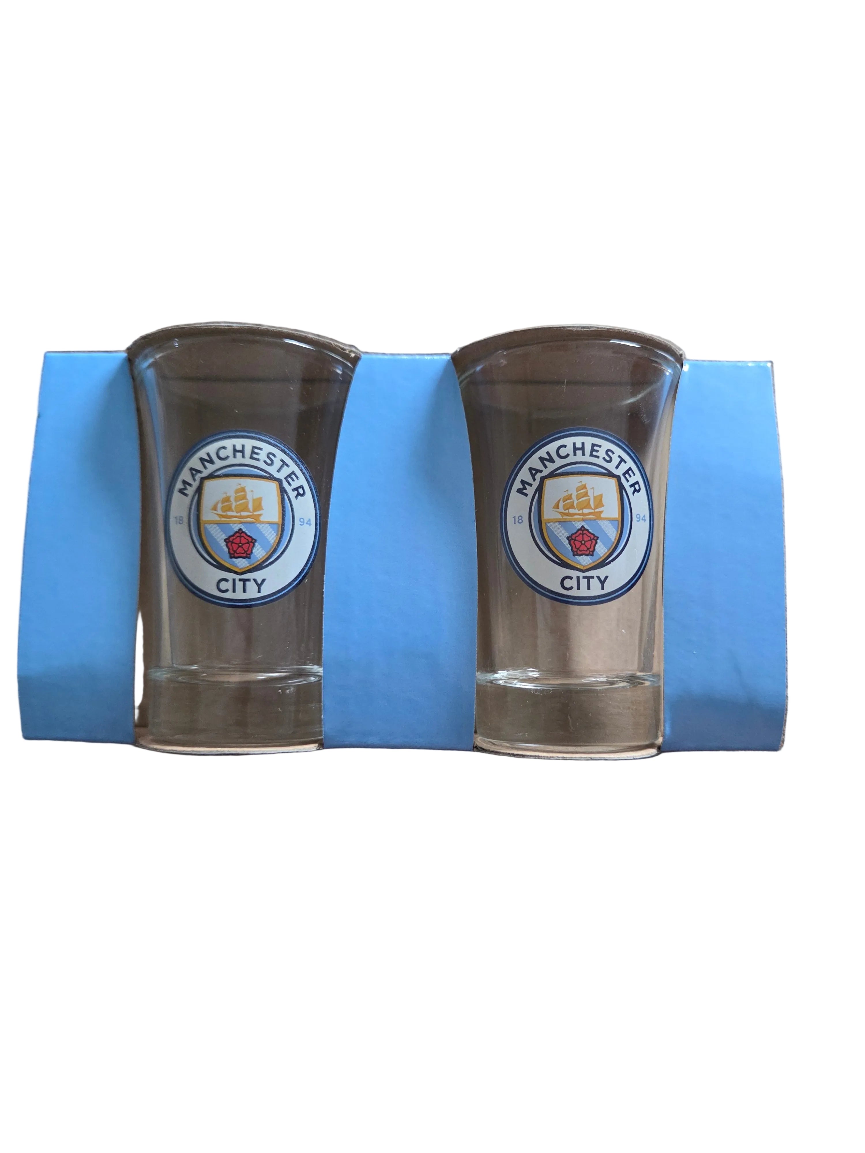 Manchester City 2 Pack Shot Glasses