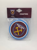 Official West Ham United 2 Pack Rubber Coasters