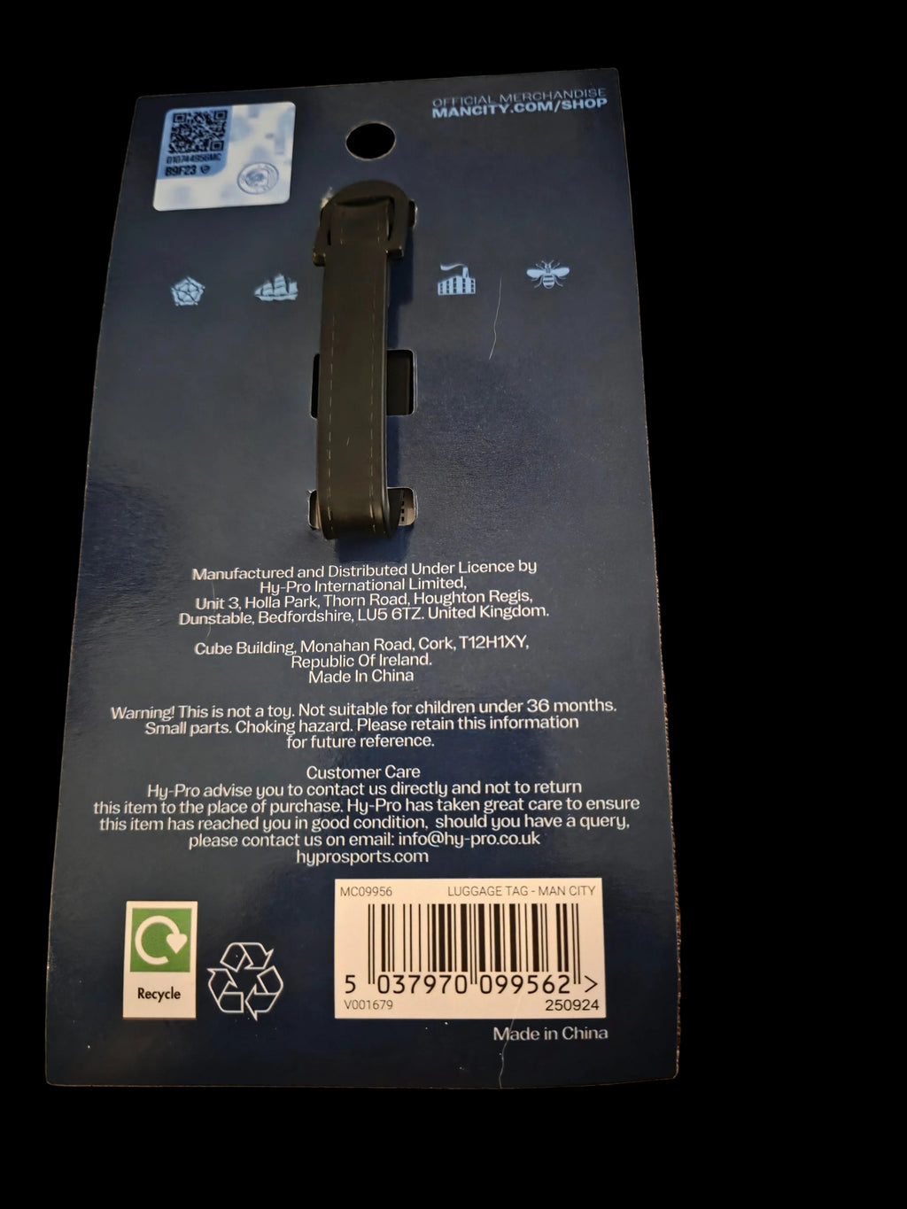 Manchester City Luggage Suitcase Tag