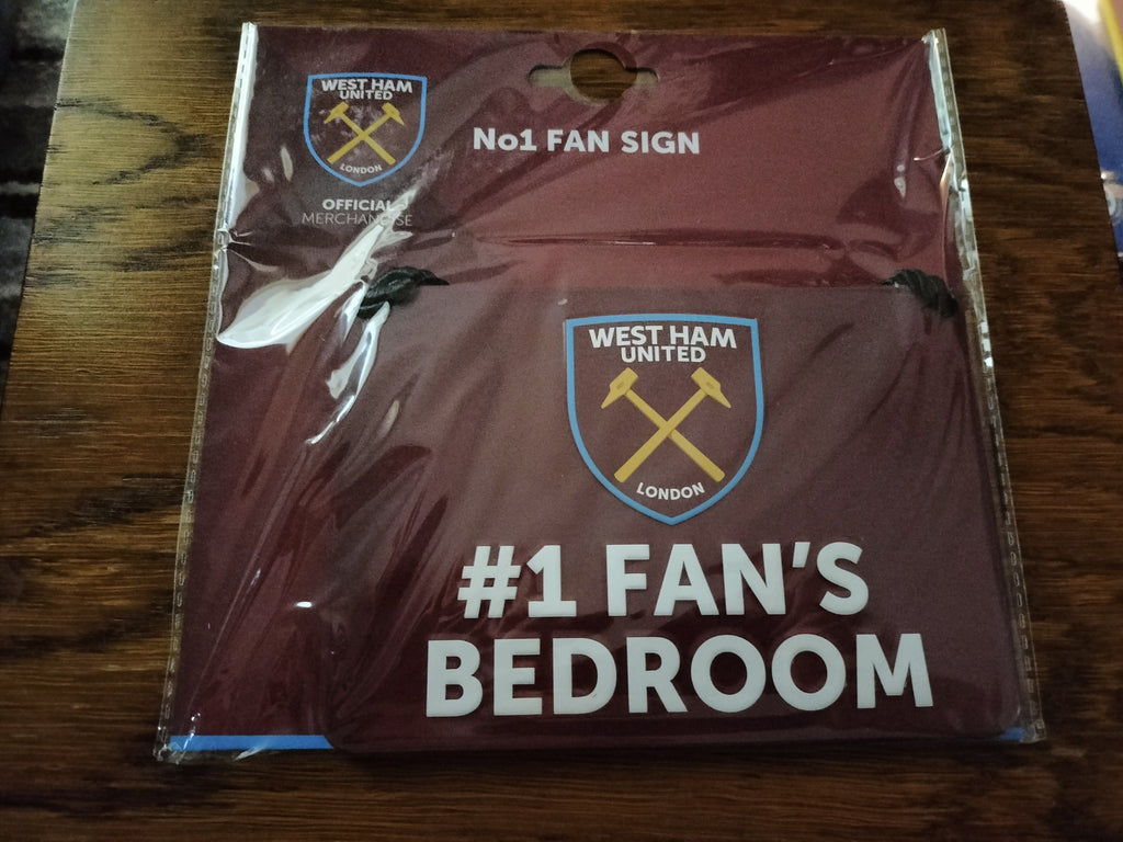 Official West Ham United '#1 Fan's Bedroom' Metal Sign