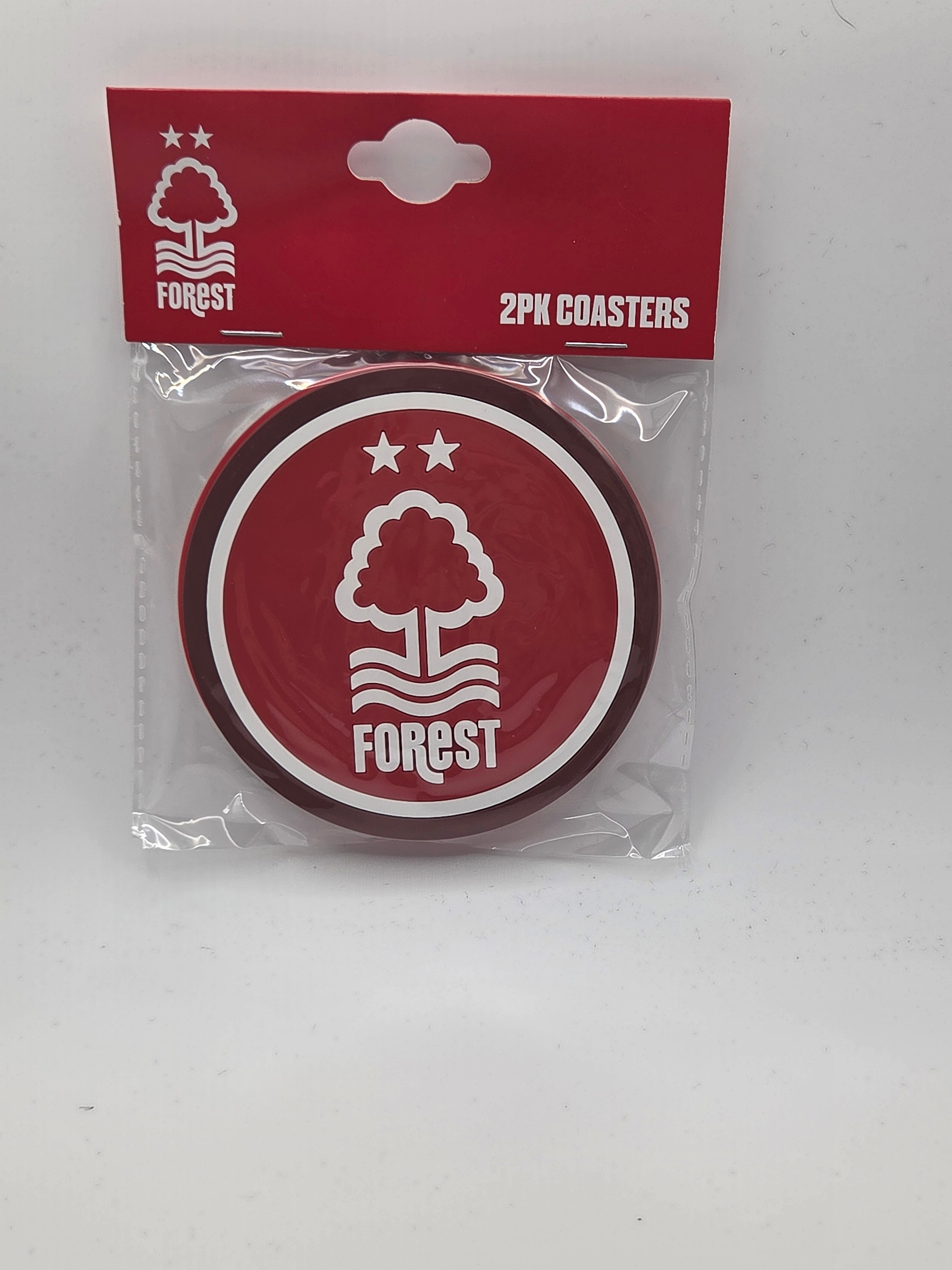 Official Nottingham Forest 2 Pack Rubber Coasters