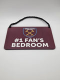 Official West Ham United '#1 Fan's Bedroom' Metal Sign