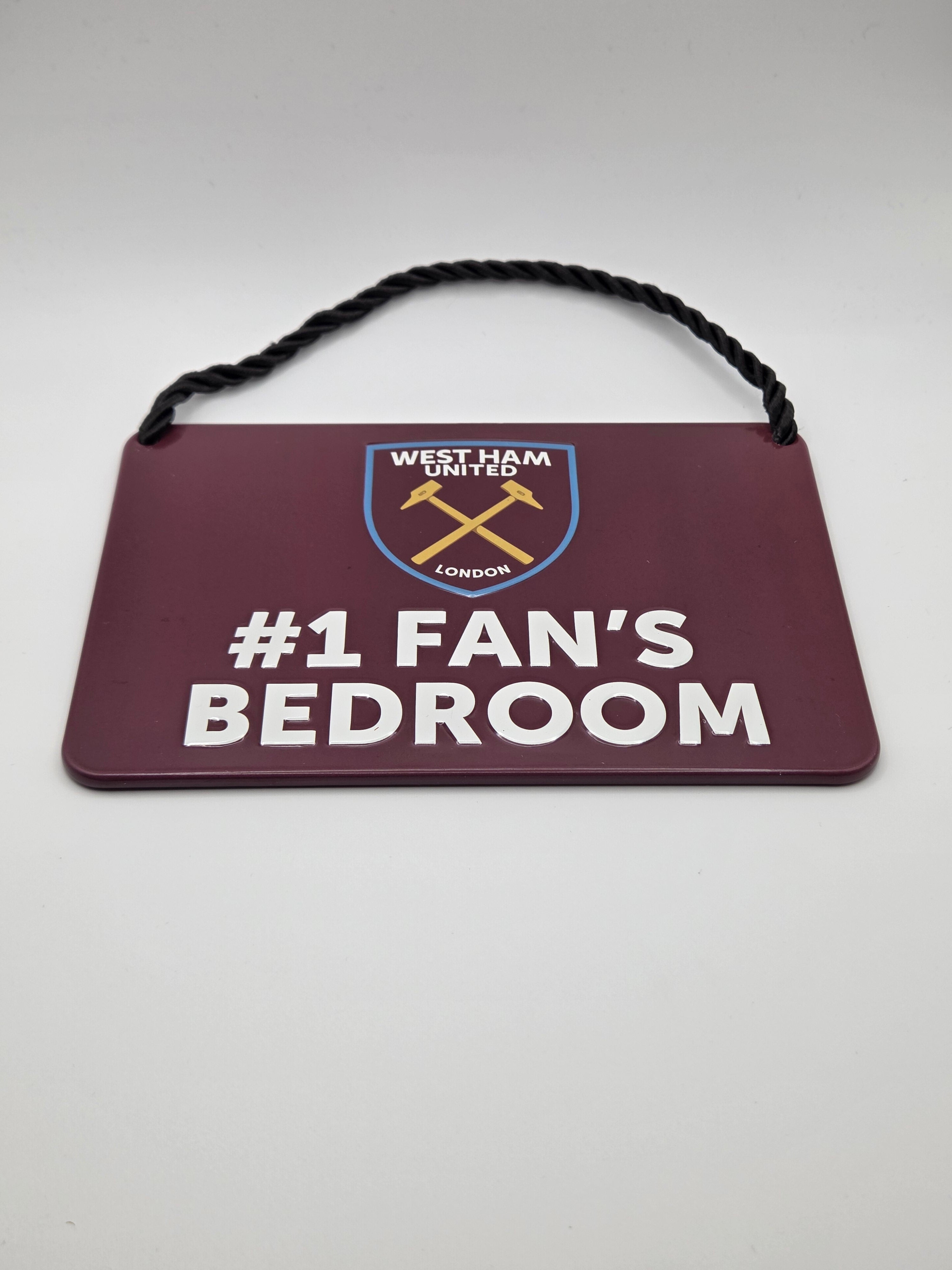 Official West Ham United '#1 Fan's Bedroom' Metal Sign