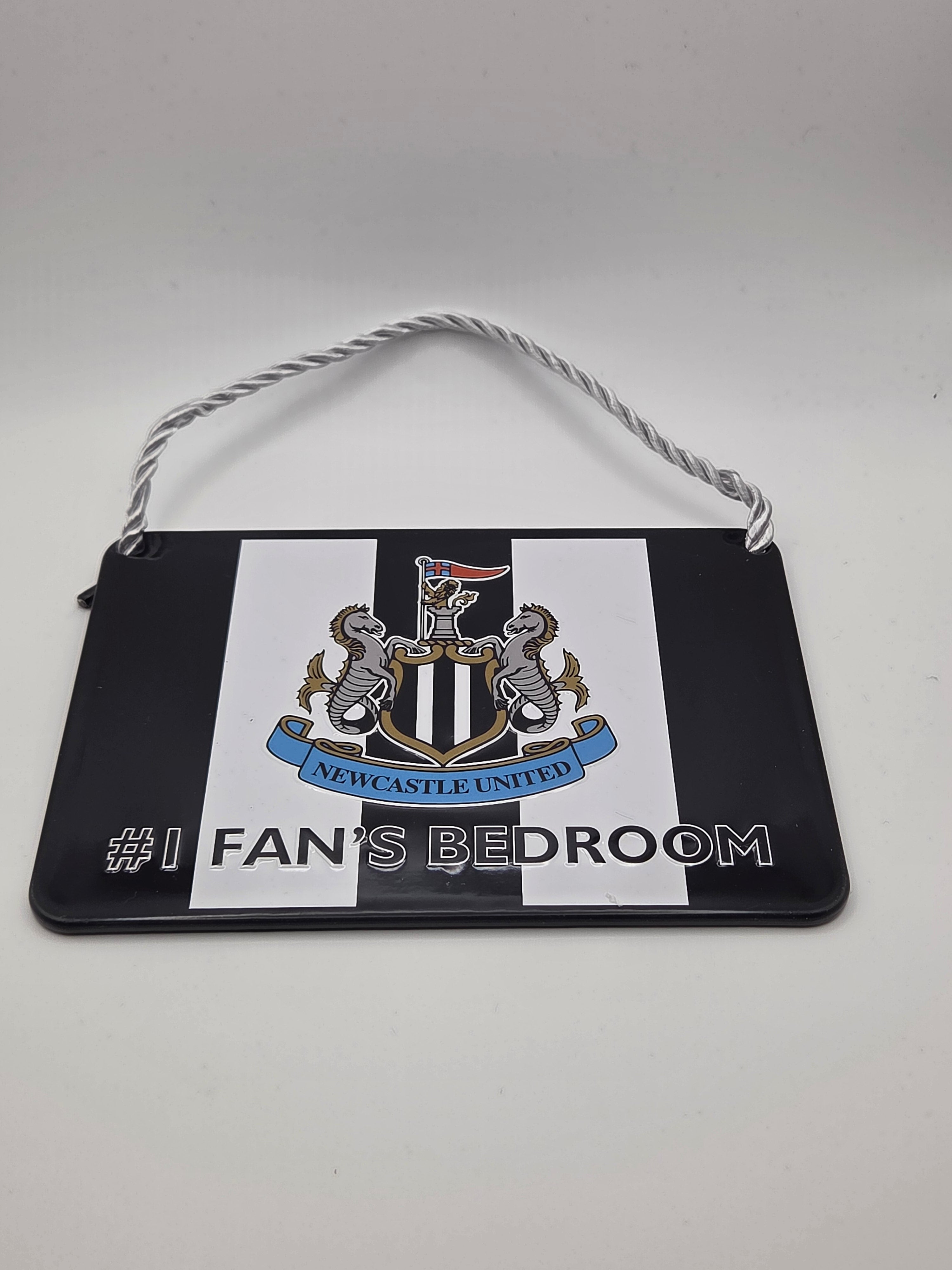 Official Newcastle United FC '#1 Fan's Bedroom' Metal Sign