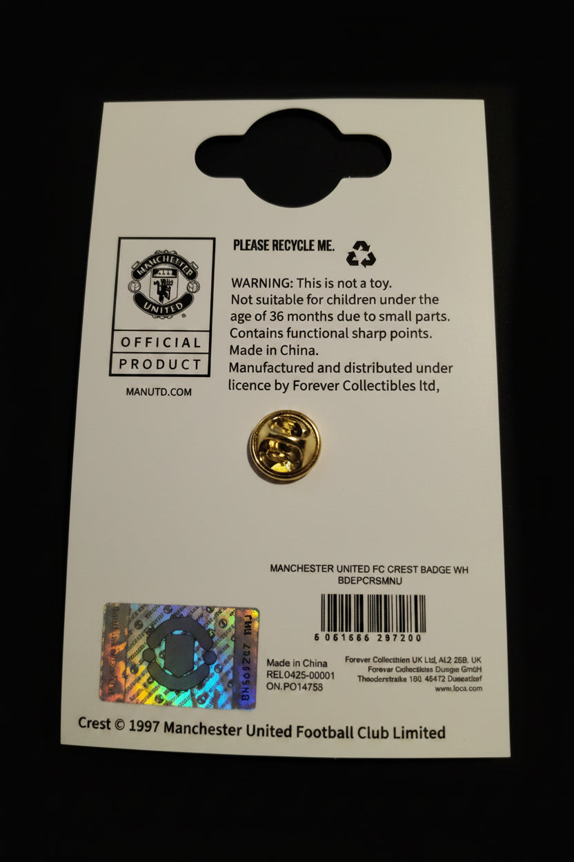 Manchester United Metal Crest Pin Badge